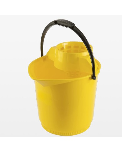 Cubeta redonda con escurridor de 13 litros en código de color