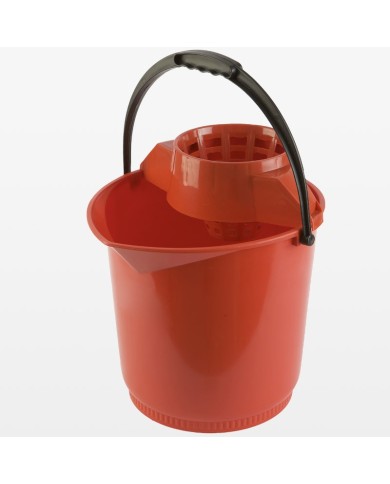 Cubeta redonda con escurridor de 13 litros en código de color