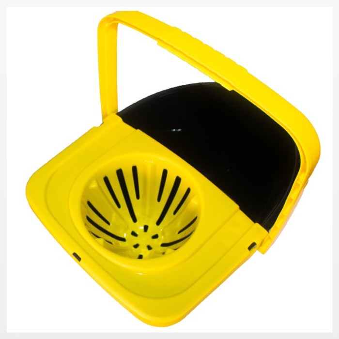 Cubeta con escurridor de 14 litros con señal Caution