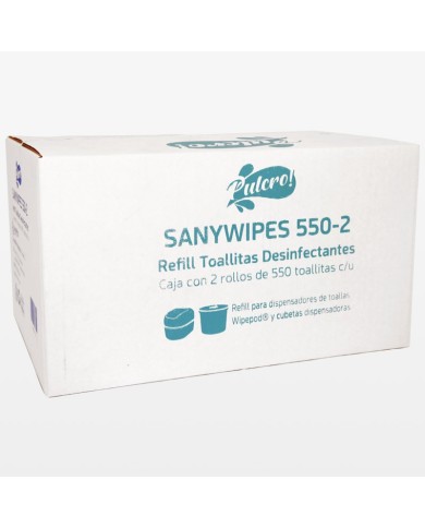 Toallitas Desinfectantes Pulcro Sanywipes Refill 1100 toallas