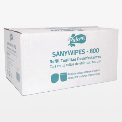 Toallitas Desinfectantes Pulcro Sanywipes Refill 800 toallas